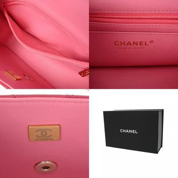 CHANEL Lambskin Quilted Mini Top Handle Rectangular Flap Bag Pink - Picture 7 of 11